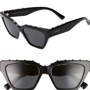 VALENTINO VA 4046 Black Studded Cat Eye Sunglasses